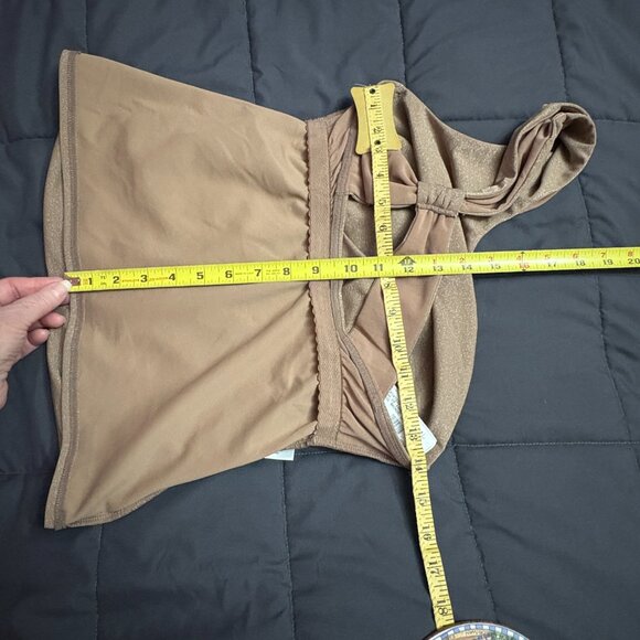 Lands’ End Shine Shirred One Shoulder Tankini Swimsuit Top - Size: 4 Long - NWT - Picture 10 of 10